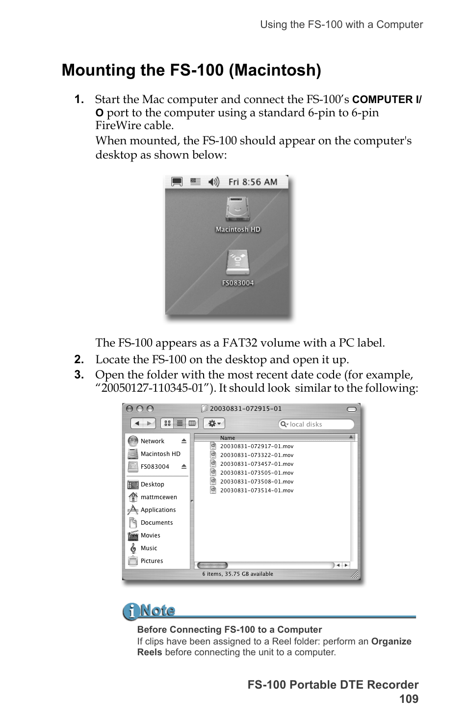 Mounting the fs-100 (macintosh) | FOCUS Enhancements DVCPRO/DV User Manual | Page 127 / 162