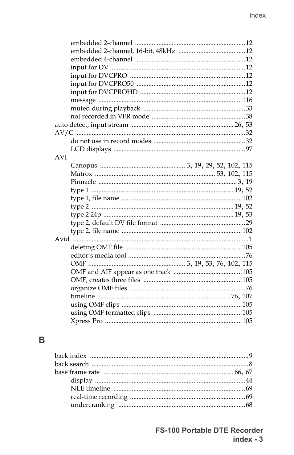 FOCUS Enhancements DVCPRO/DV User Manual | Page 139 / 162