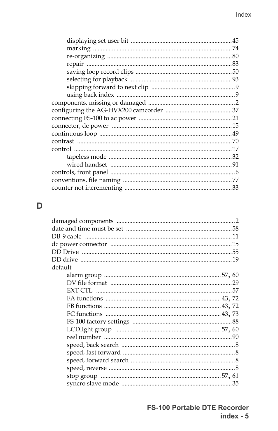 FOCUS Enhancements DVCPRO/DV User Manual | Page 141 / 162