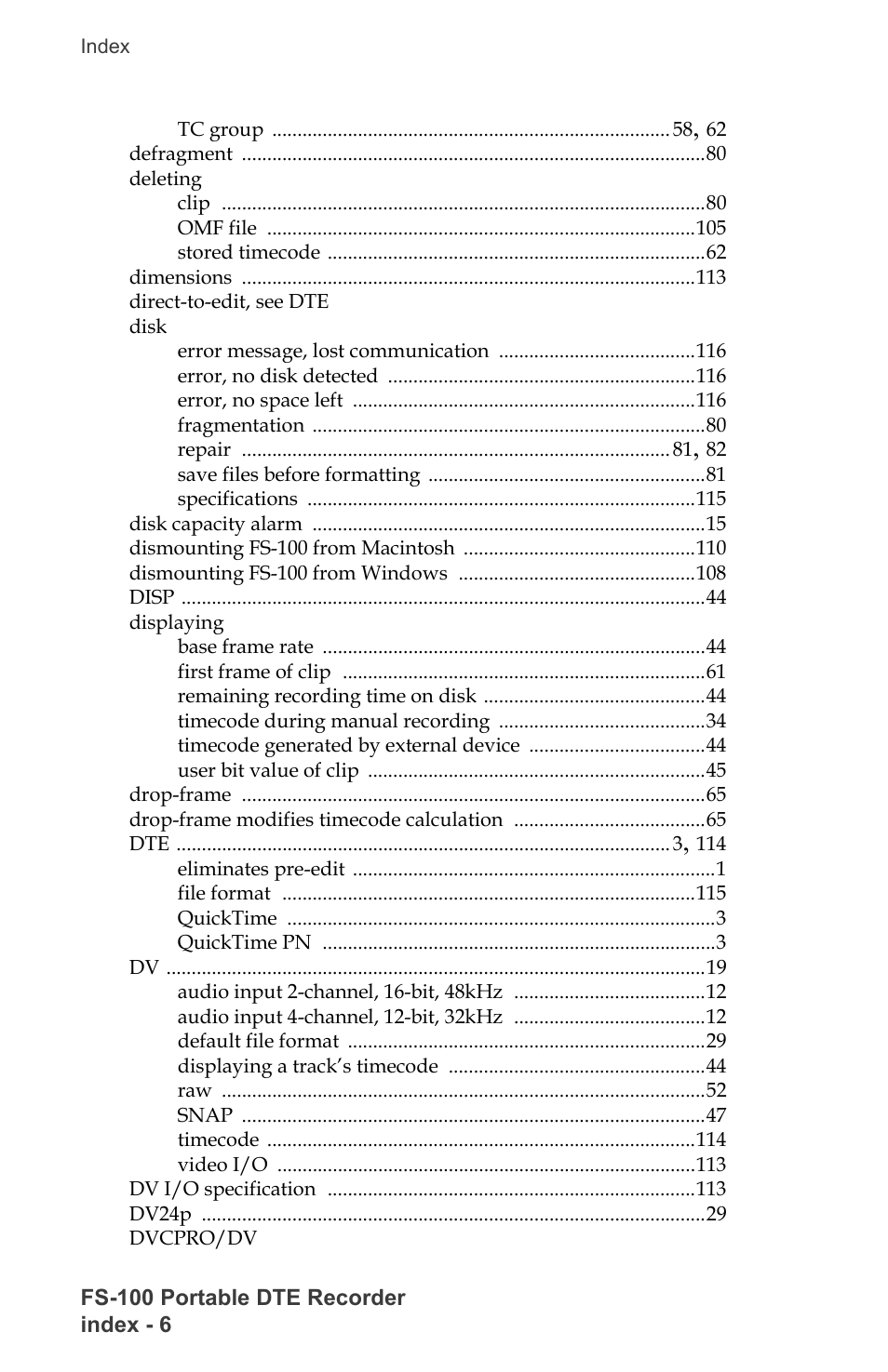 FOCUS Enhancements DVCPRO/DV User Manual | Page 142 / 162