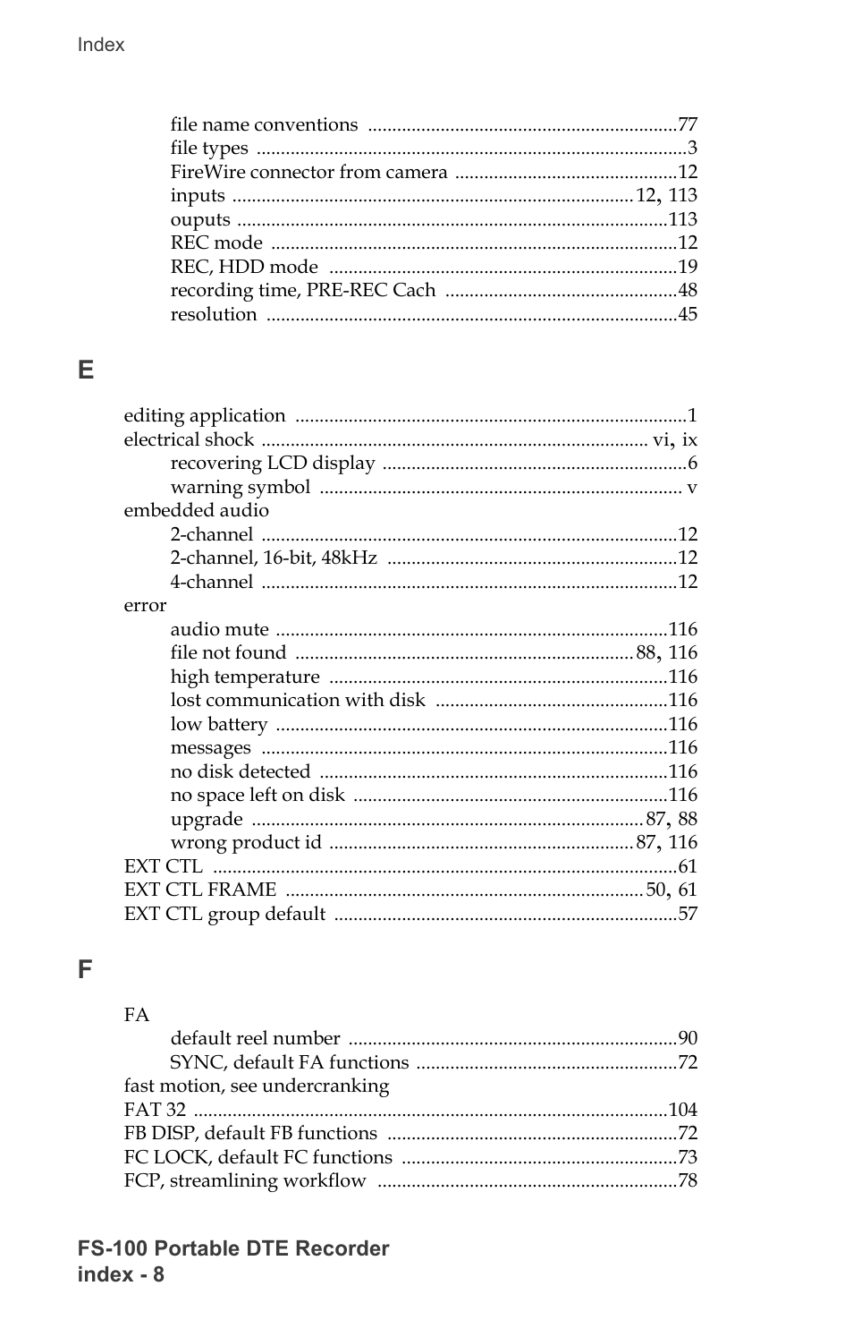 FOCUS Enhancements DVCPRO/DV User Manual | Page 144 / 162