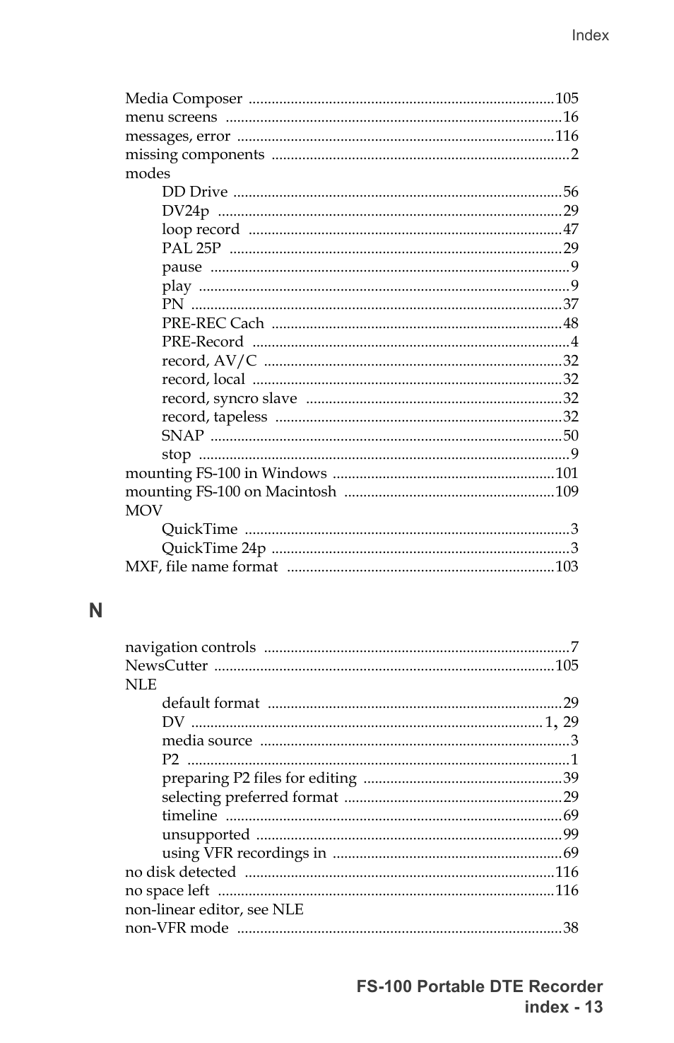 FOCUS Enhancements DVCPRO/DV User Manual | Page 149 / 162