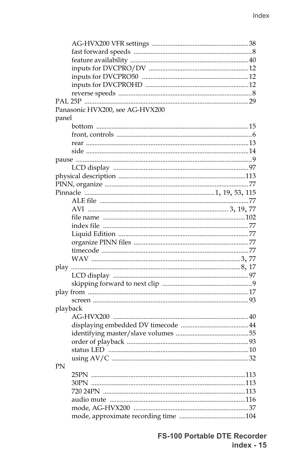 FOCUS Enhancements DVCPRO/DV User Manual | Page 151 / 162