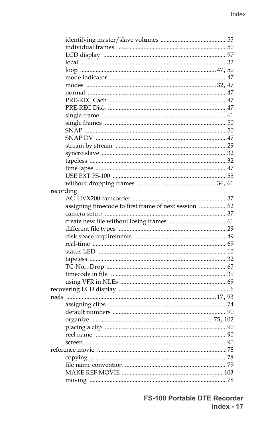 FOCUS Enhancements DVCPRO/DV User Manual | Page 153 / 162