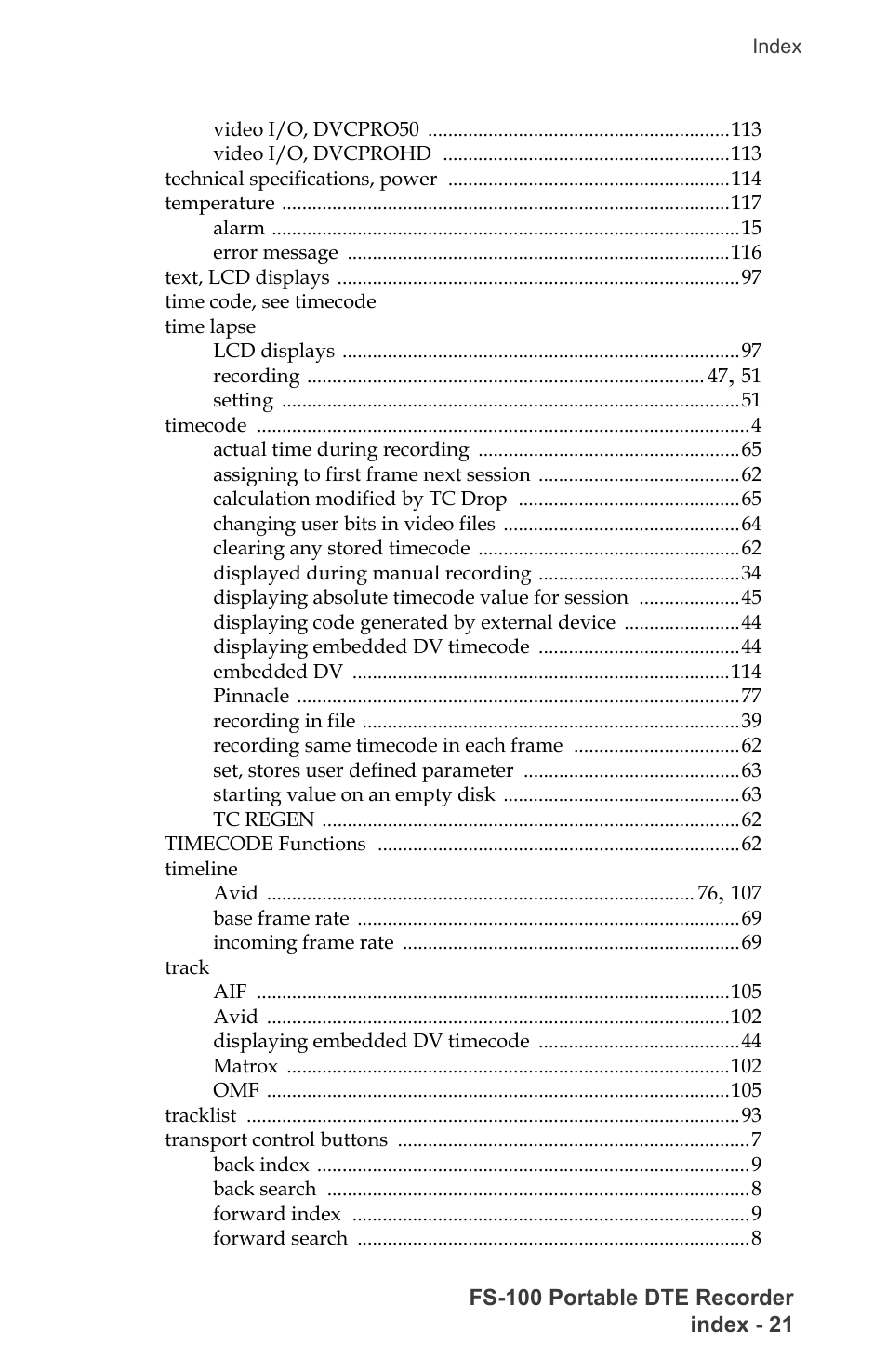 FOCUS Enhancements DVCPRO/DV User Manual | Page 157 / 162