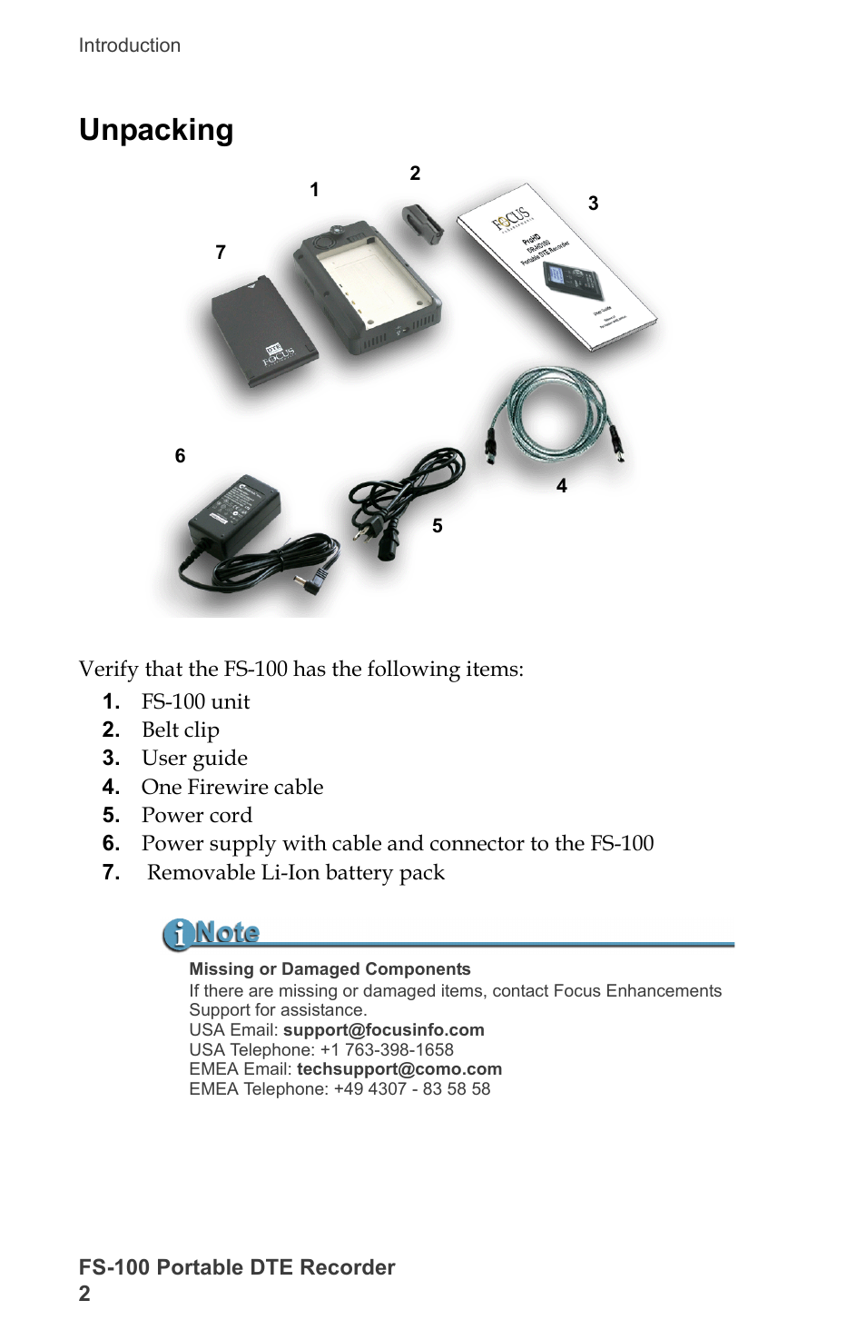 Unpacking | FOCUS Enhancements DVCPRO/DV User Manual | Page 20 / 162