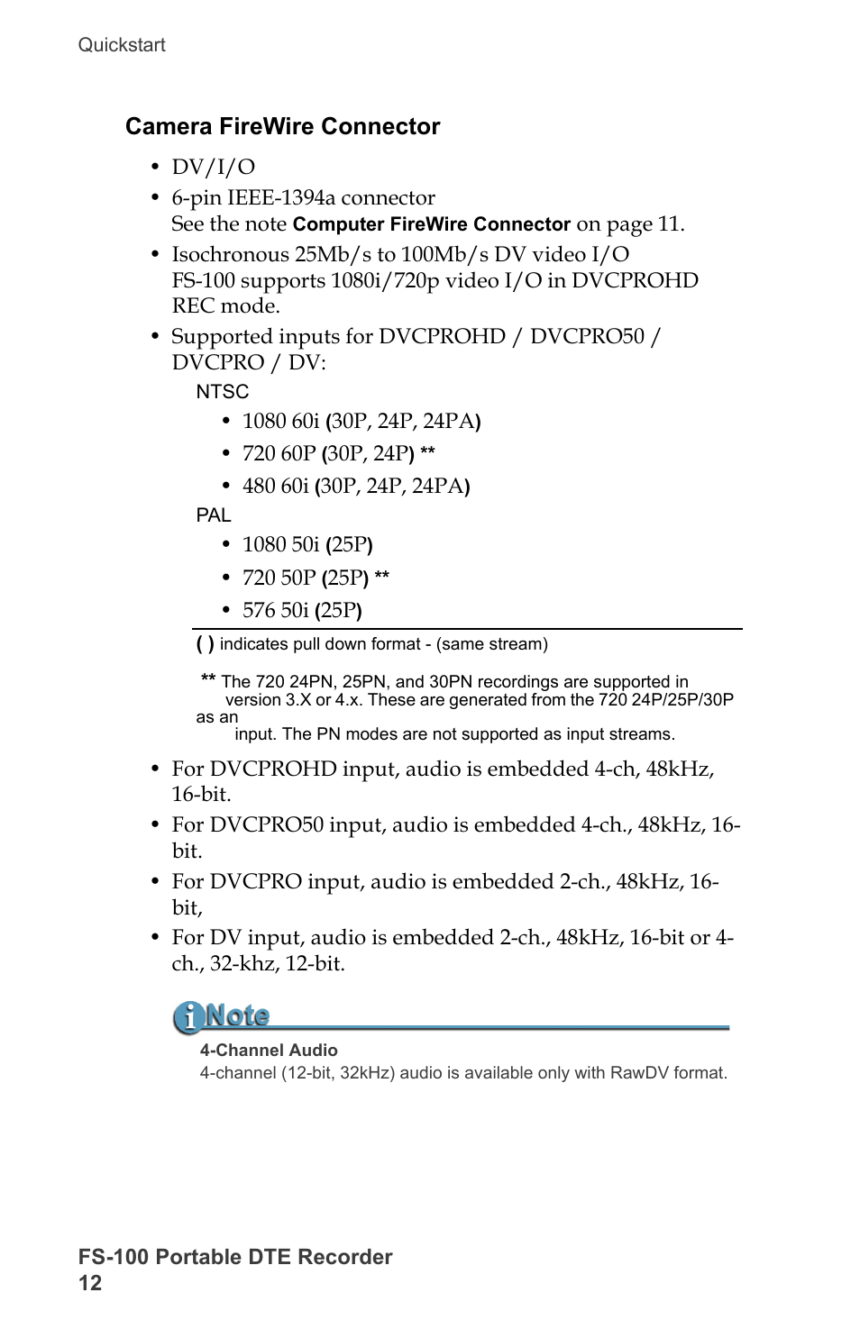 Camera firewire connector | FOCUS Enhancements DVCPRO/DV User Manual | Page 30 / 162