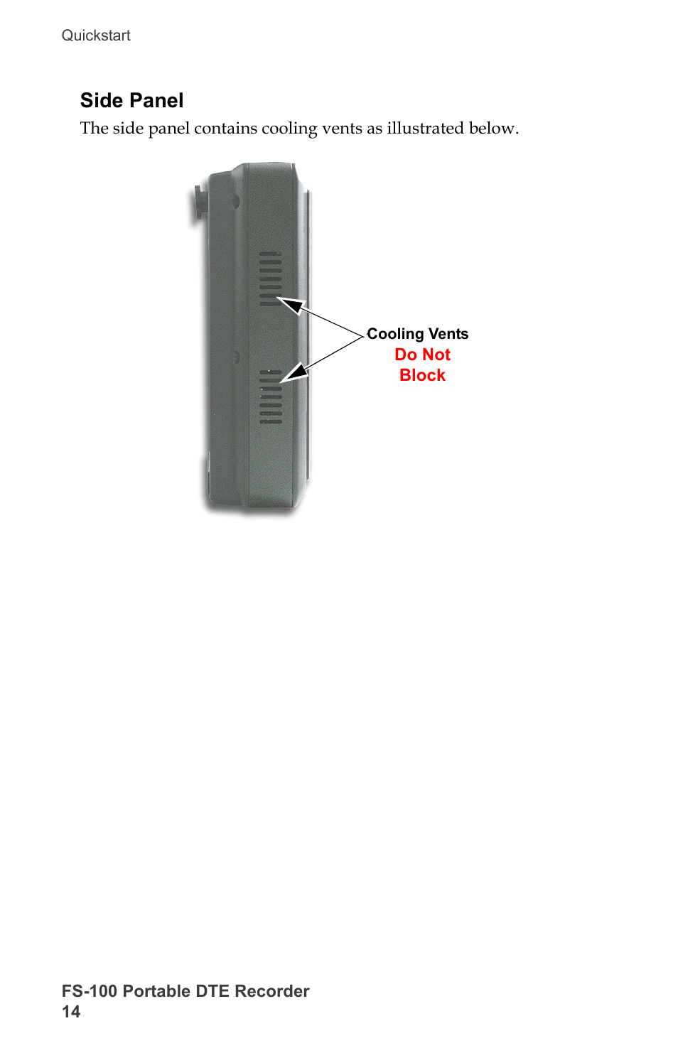 Side panel | FOCUS Enhancements DVCPRO/DV User Manual | Page 32 / 162