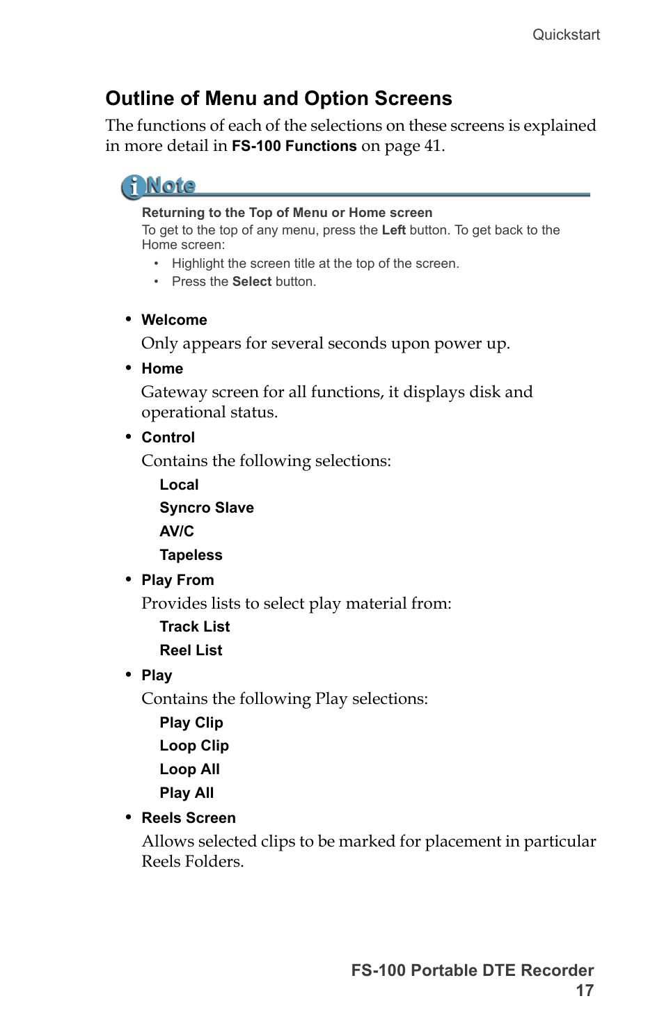 Outline of menu and option screens | FOCUS Enhancements DVCPRO/DV User Manual | Page 35 / 162