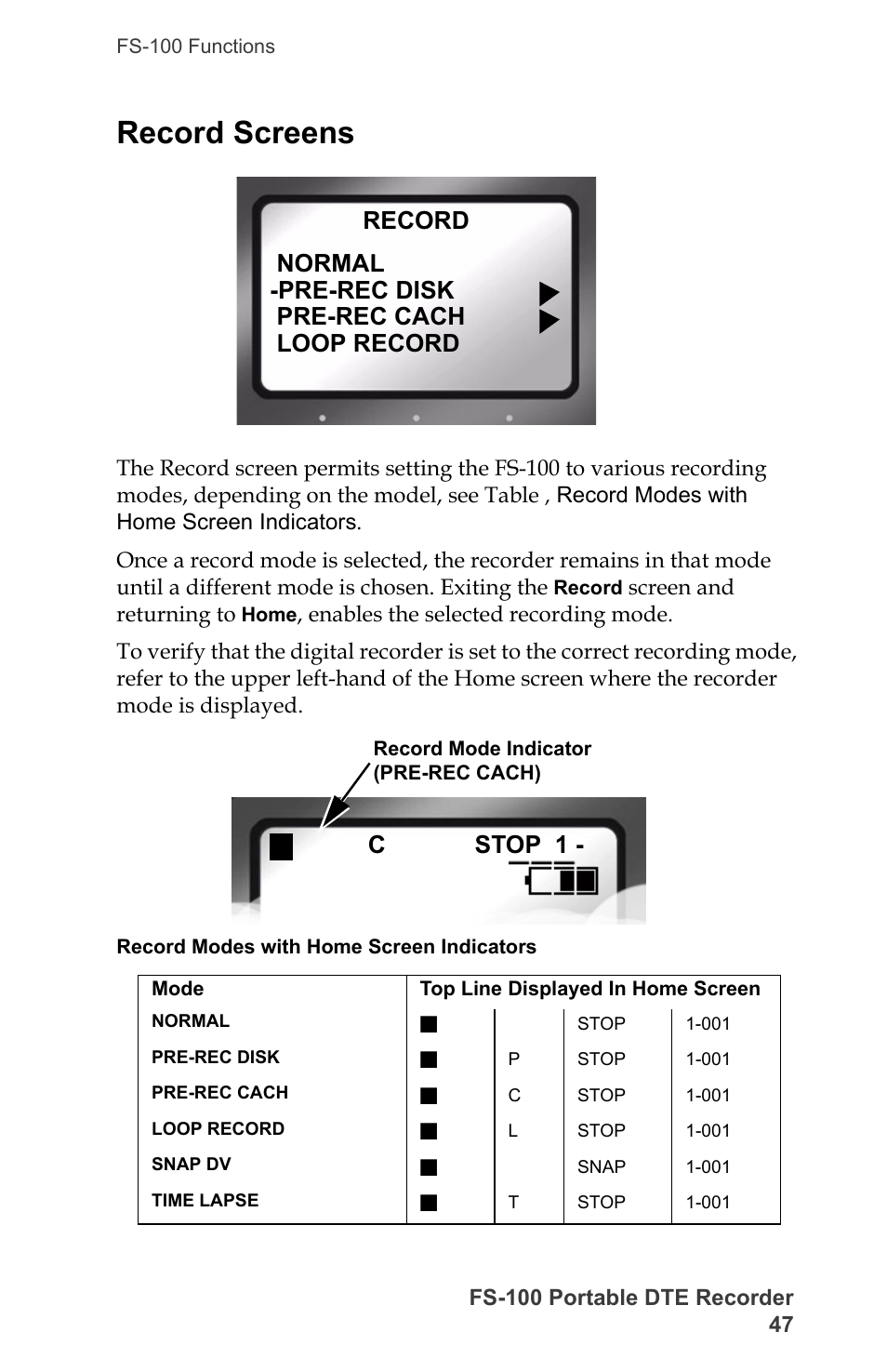 Record screens | FOCUS Enhancements DVCPRO/DV User Manual | Page 65 / 162