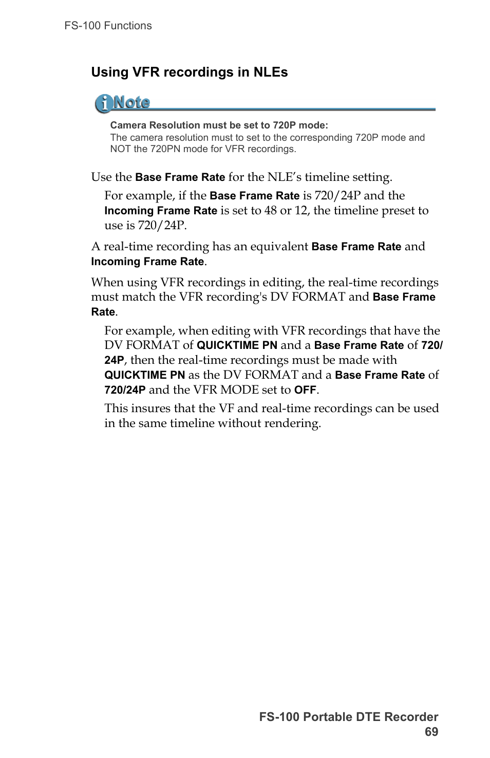 Using vfr recordings in nles | FOCUS Enhancements DVCPRO/DV User Manual | Page 87 / 162