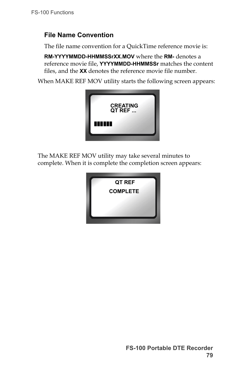 File name convention | FOCUS Enhancements DVCPRO/DV User Manual | Page 97 / 162