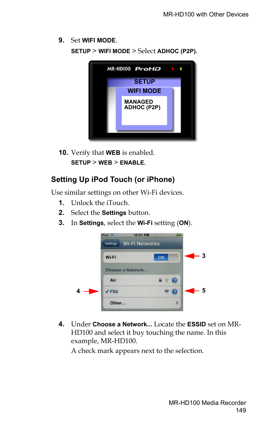 Setting up ipod touch (or iphone) | FOCUS Enhancements MR-HD100 User Manual | Page 169 / 224