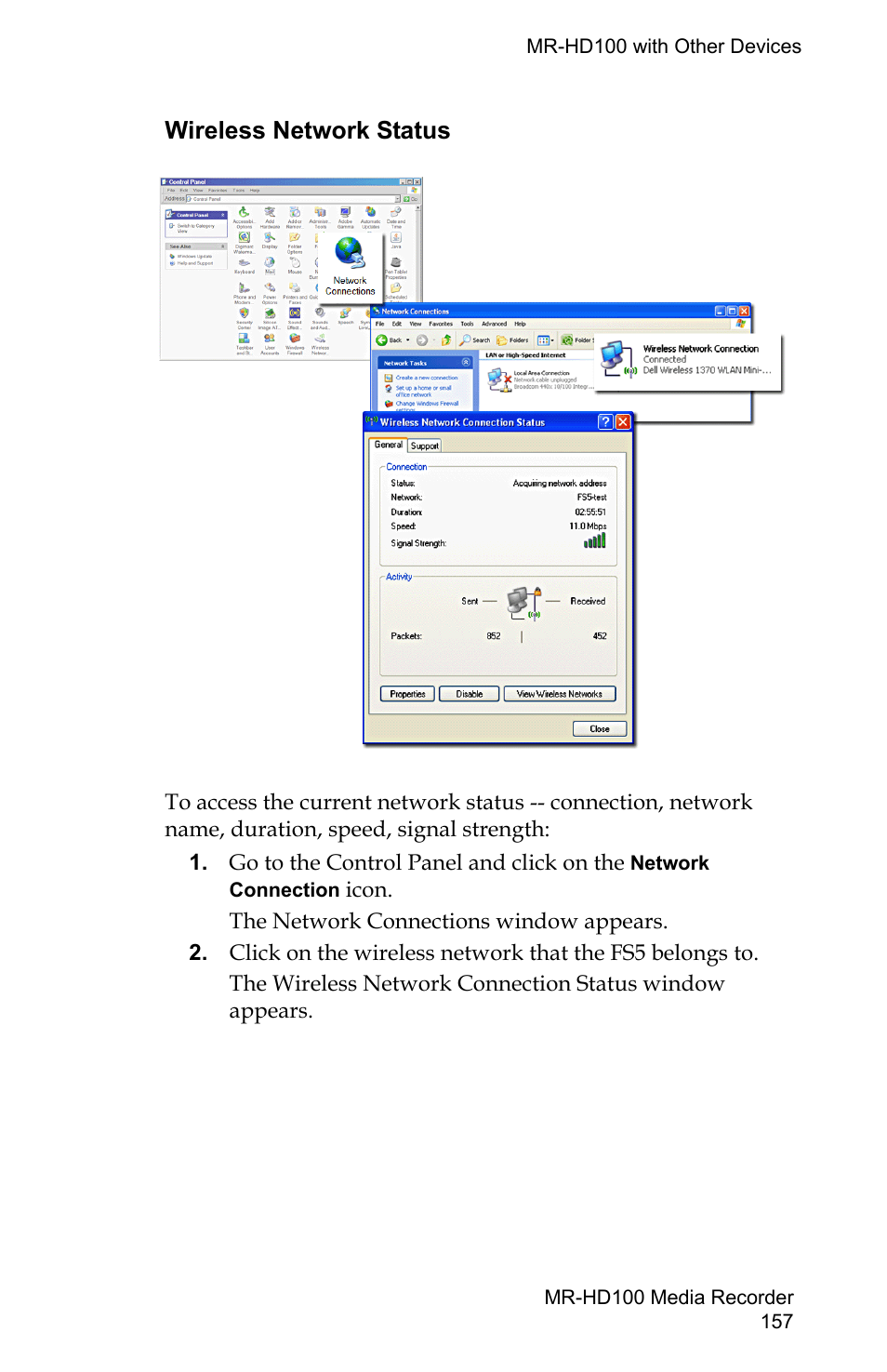 Wireless network status | FOCUS Enhancements MR-HD100 User Manual | Page 177 / 224