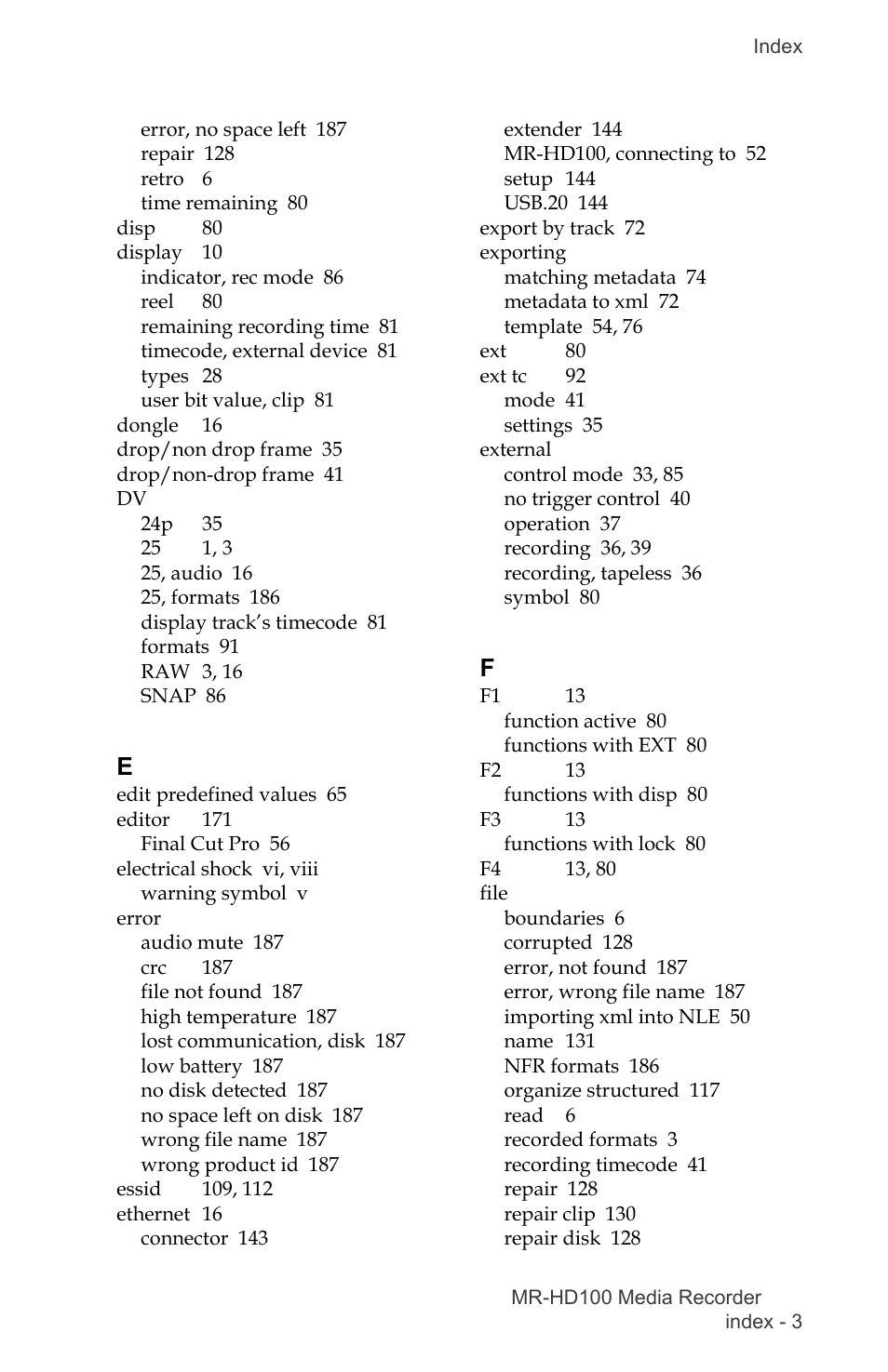 FOCUS Enhancements MR-HD100 User Manual | Page 213 / 224