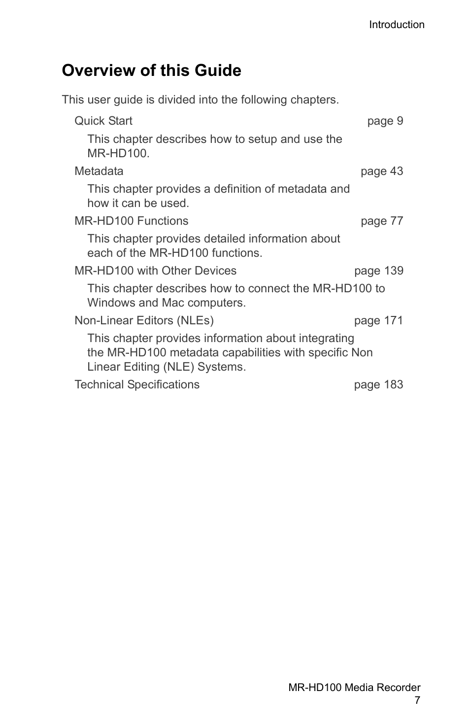 Overview of this guide | FOCUS Enhancements MR-HD100 User Manual | Page 27 / 224