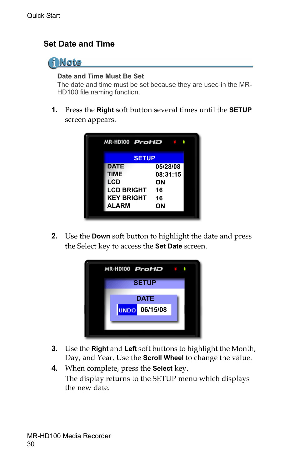 Set date and time | FOCUS Enhancements MR-HD100 User Manual | Page 50 / 224