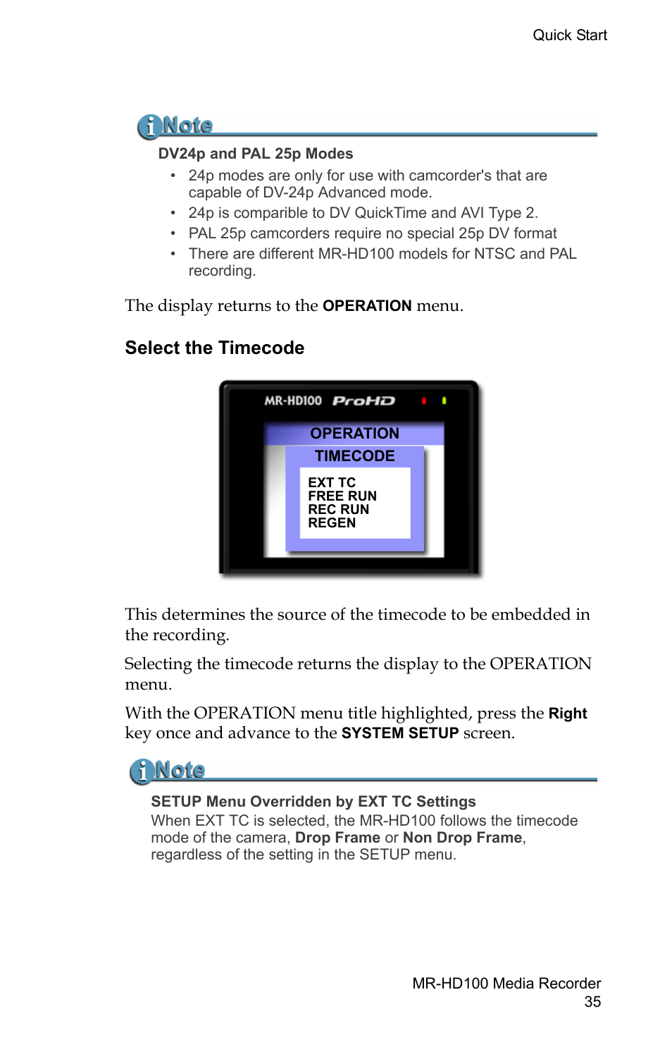 Select the timecode | FOCUS Enhancements MR-HD100 User Manual | Page 55 / 224