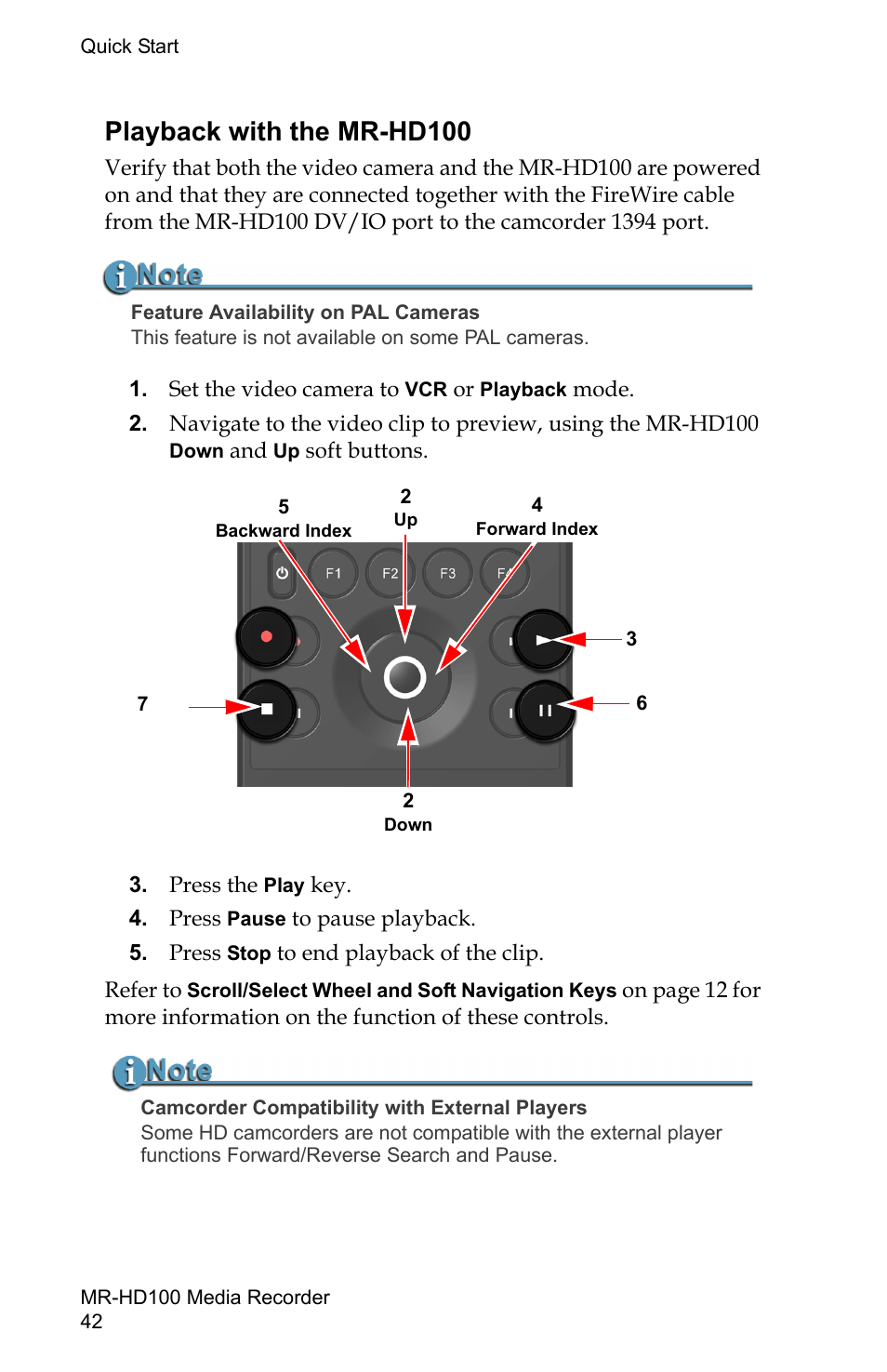 Playback with the mr-hd100 | FOCUS Enhancements MR-HD100 User Manual | Page 62 / 224