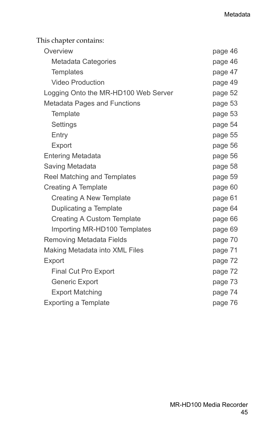 FOCUS Enhancements MR-HD100 User Manual | Page 65 / 224