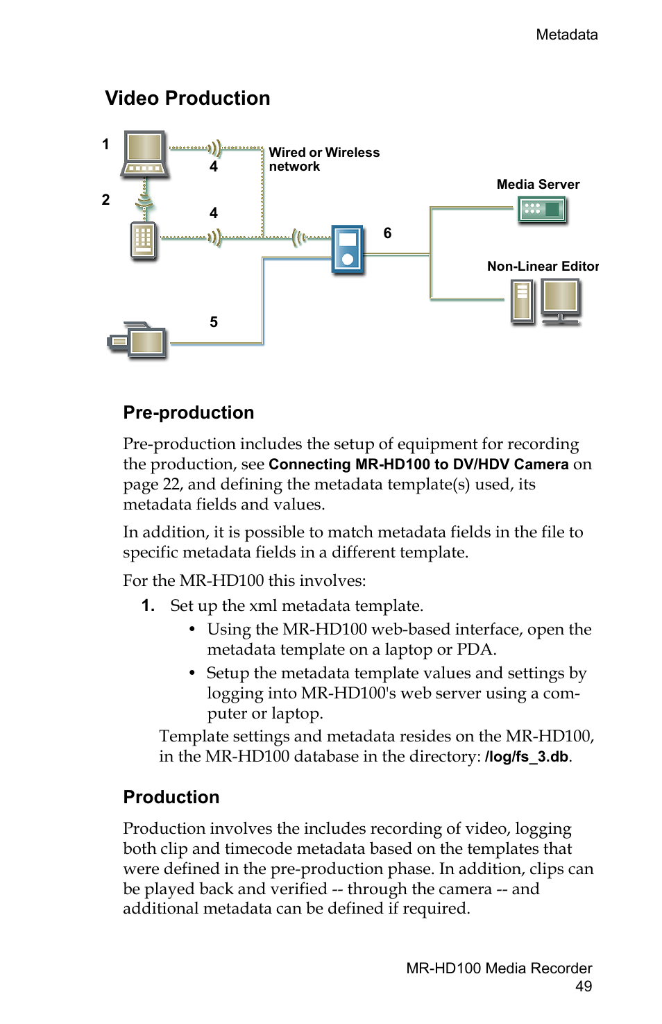 Video production, Pre-production production, Pre-production | Production | FOCUS Enhancements MR-HD100 User Manual | Page 69 / 224