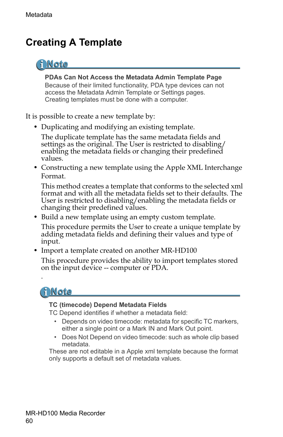 Creating a template | FOCUS Enhancements MR-HD100 User Manual | Page 80 / 224