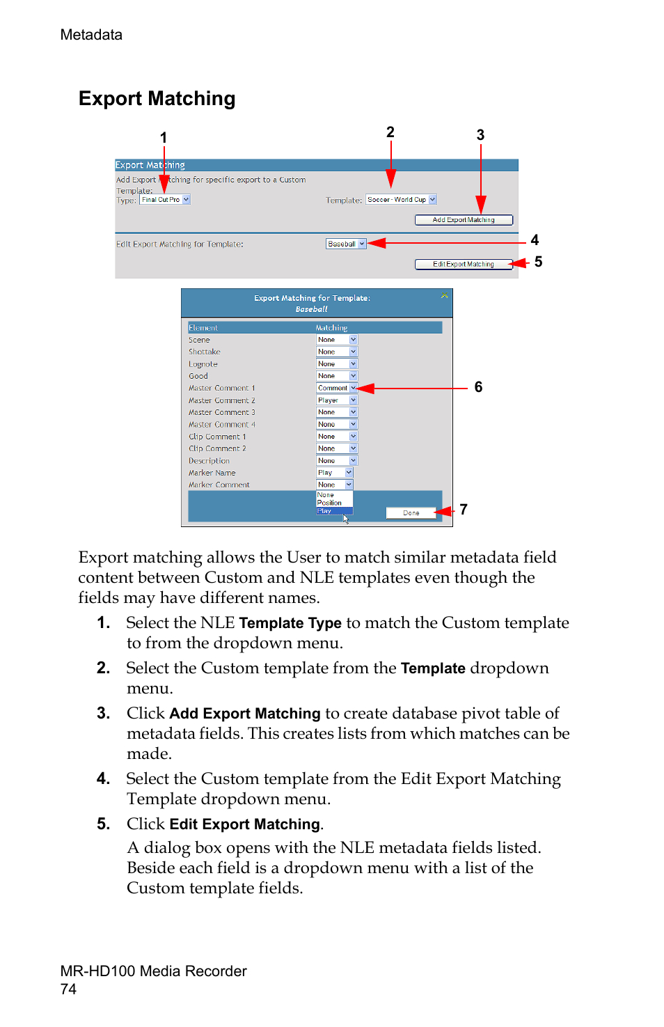 Export matching | FOCUS Enhancements MR-HD100 User Manual | Page 94 / 224