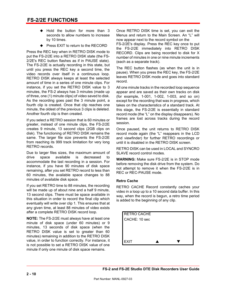 Fs-2/2e functions | FOCUS Enhancements FS-2/2E User Manual | Page 31 / 71