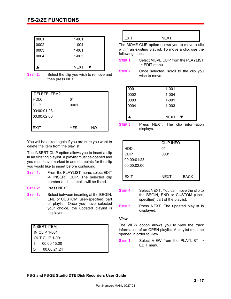 Fs-2/2e functions | FOCUS Enhancements FS-2/2E User Manual | Page 38 / 71