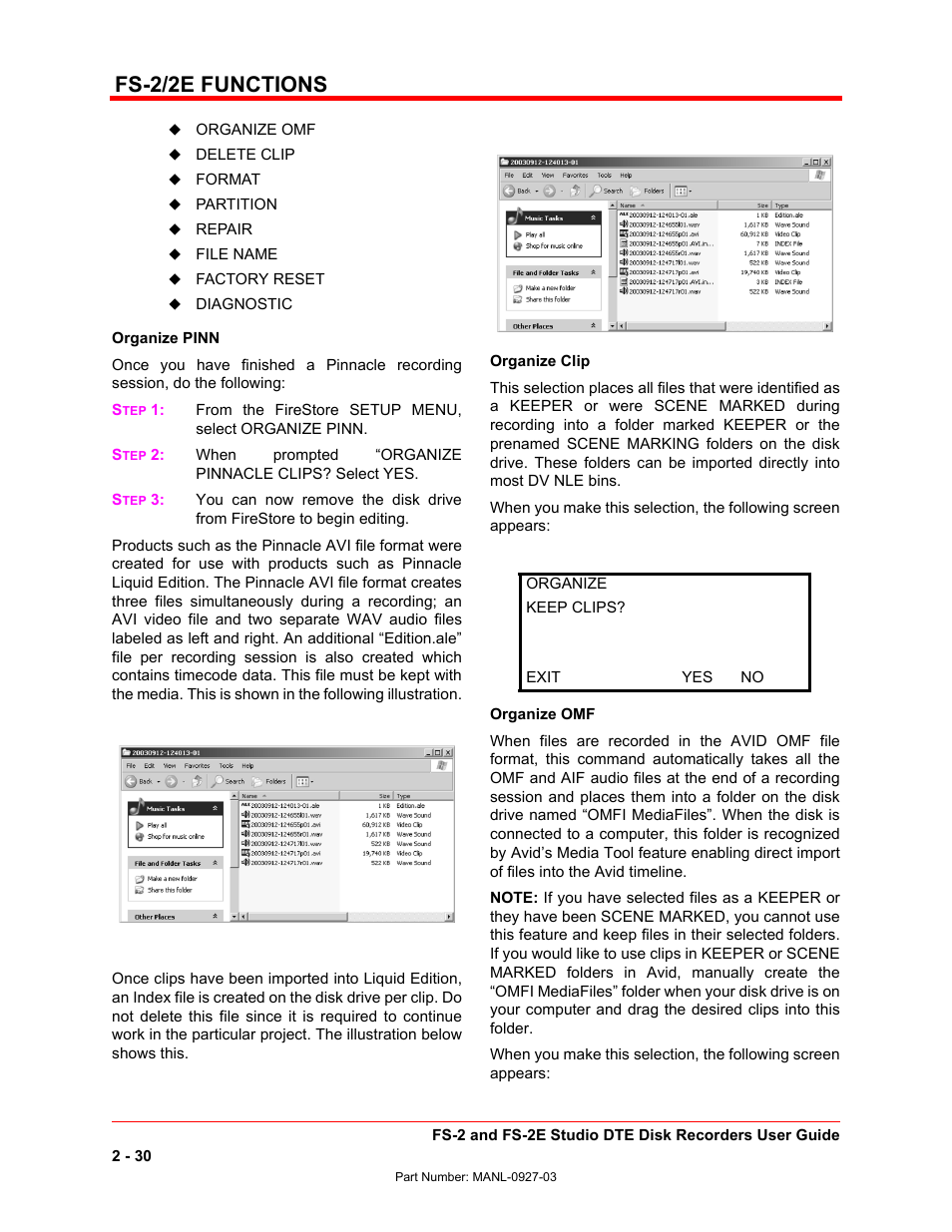 Fs-2/2e functions | FOCUS Enhancements FS-2/2E User Manual | Page 51 / 71