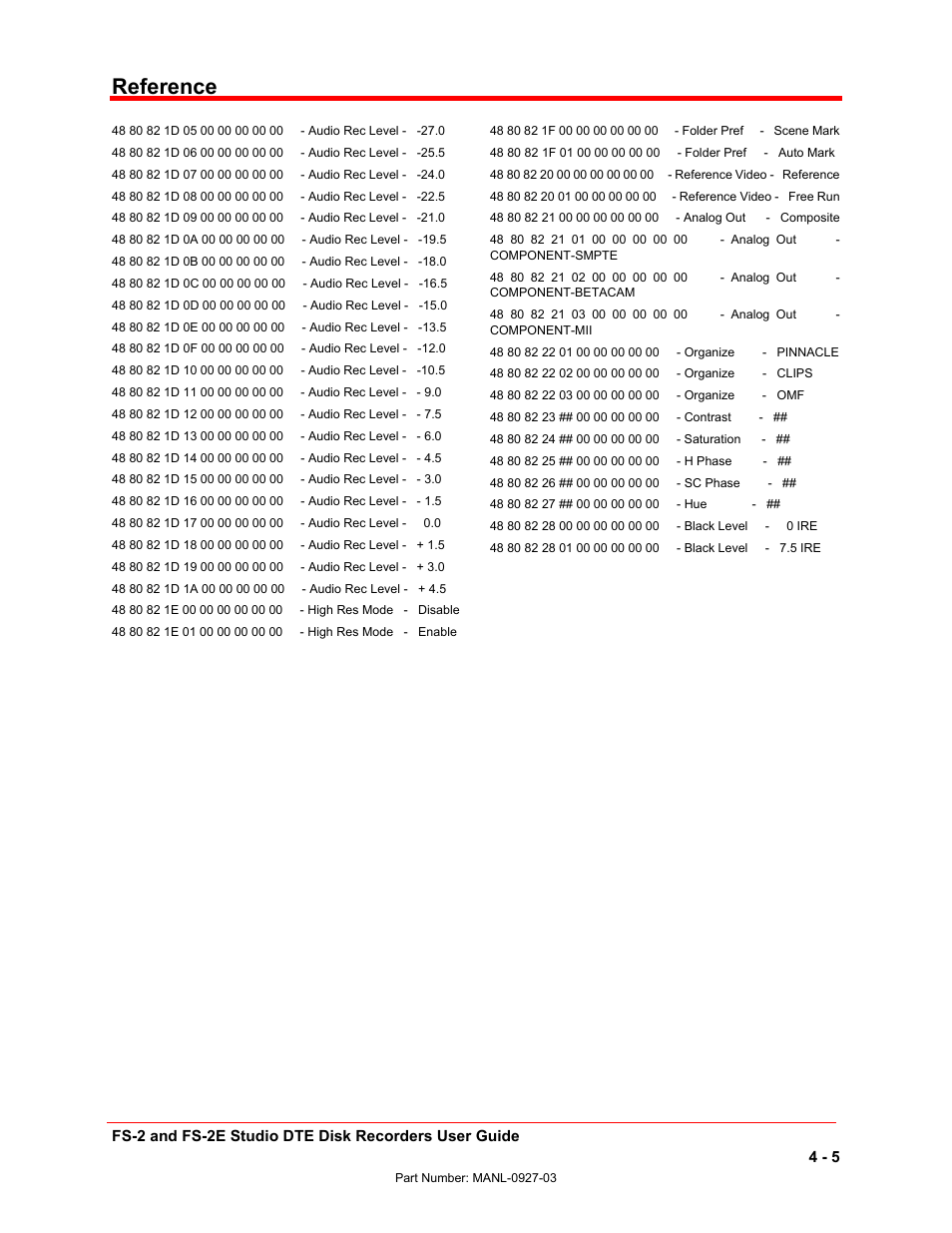 Reference | FOCUS Enhancements FS-2/2E User Manual | Page 66 / 71
