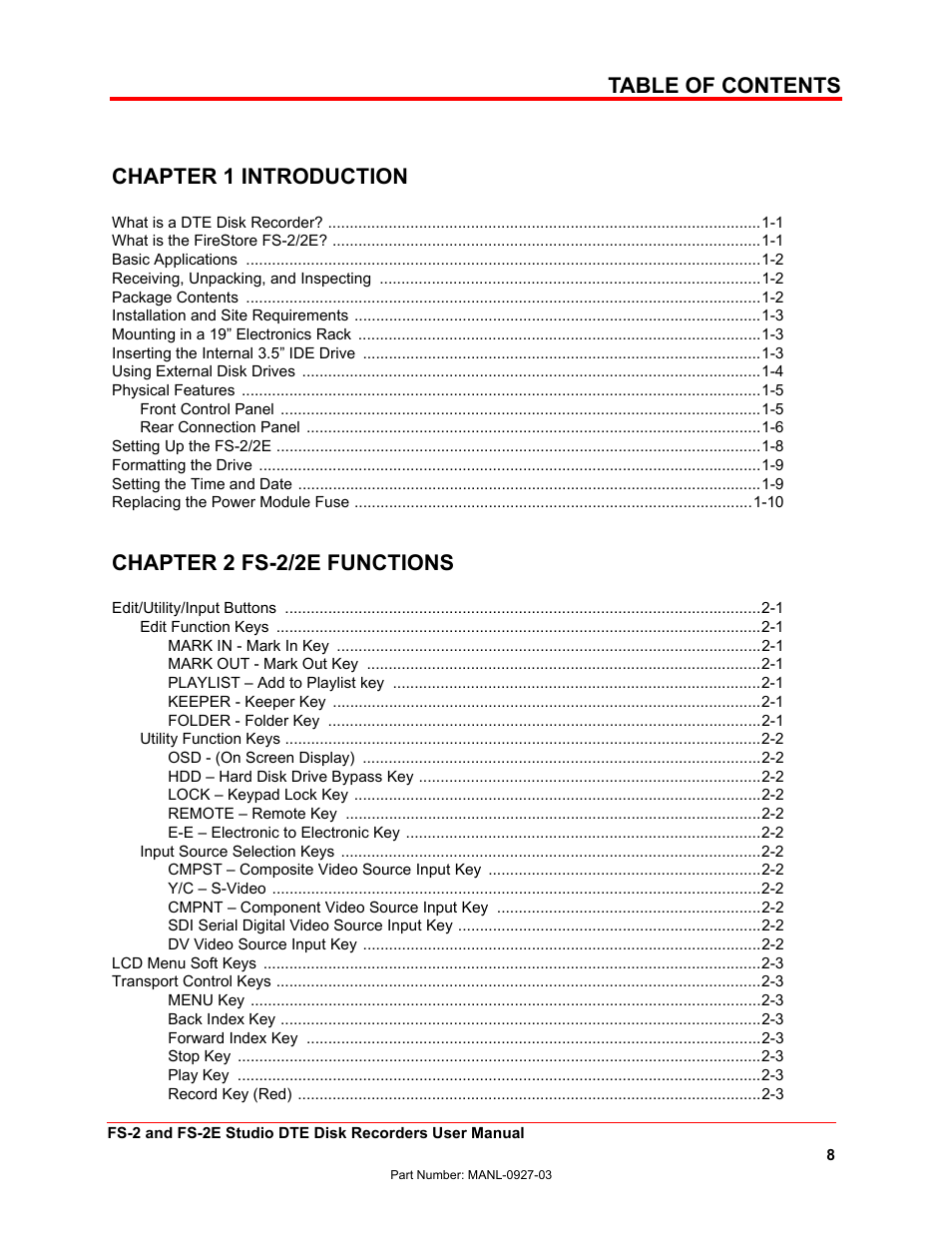 FOCUS Enhancements FS-2/2E User Manual | Page 8 / 71
