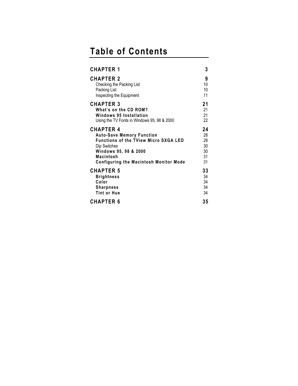 FOCUS Enhancements SXGA User Manual | Page 4 / 45