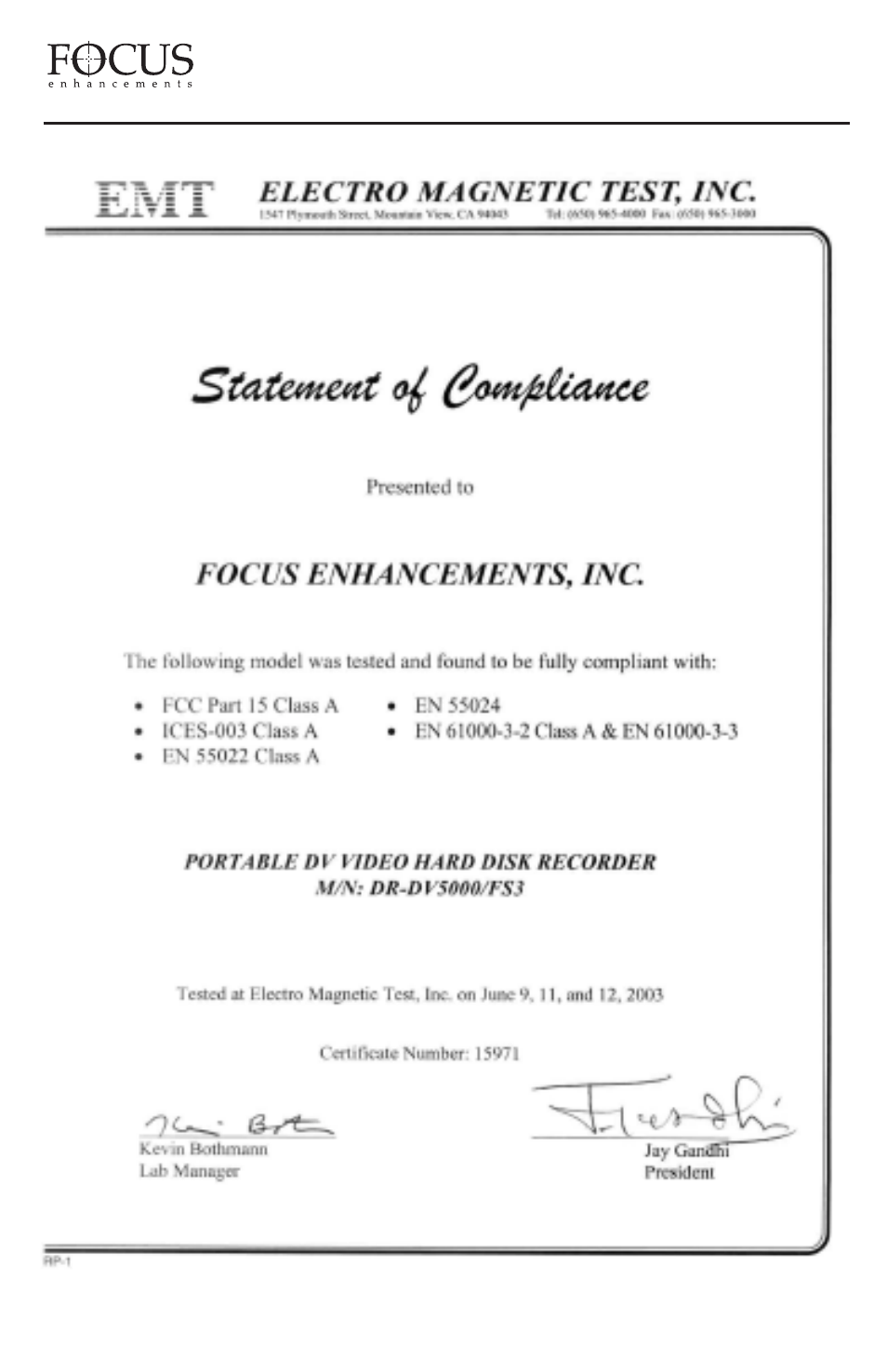 Firestore fs-3 user guide | FOCUS Enhancements FS-3 User Manual | Page 4 / 44