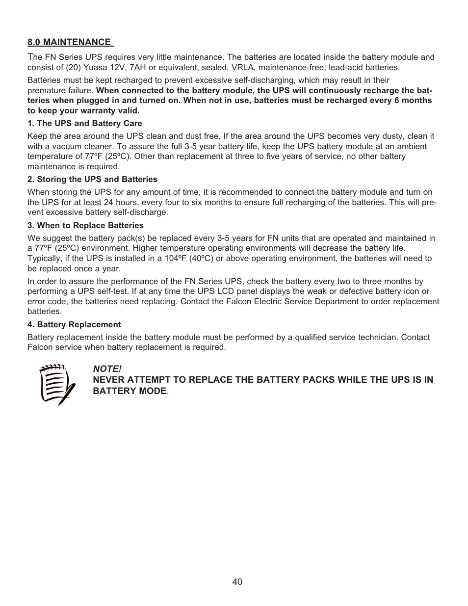 Falcon RACKMOUNT UPS PLUS FN4KRM-2TX User Manual | Page 40 / 44