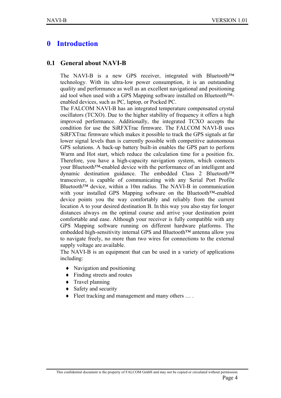 Introduction, General about navi-b, Eneral about | Navi-b, 0 introduction | Falcon NAVI-B User Manual | Page 4 / 25