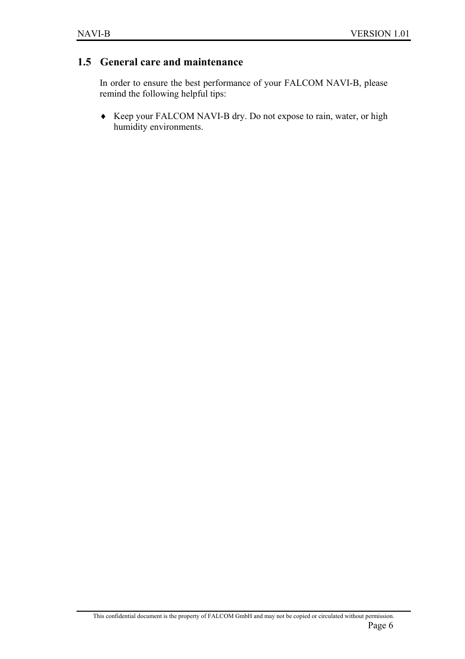 General care and maintenance, Eneral care and maintenance, 5 general care and maintenance | Falcon NAVI-B User Manual | Page 6 / 25