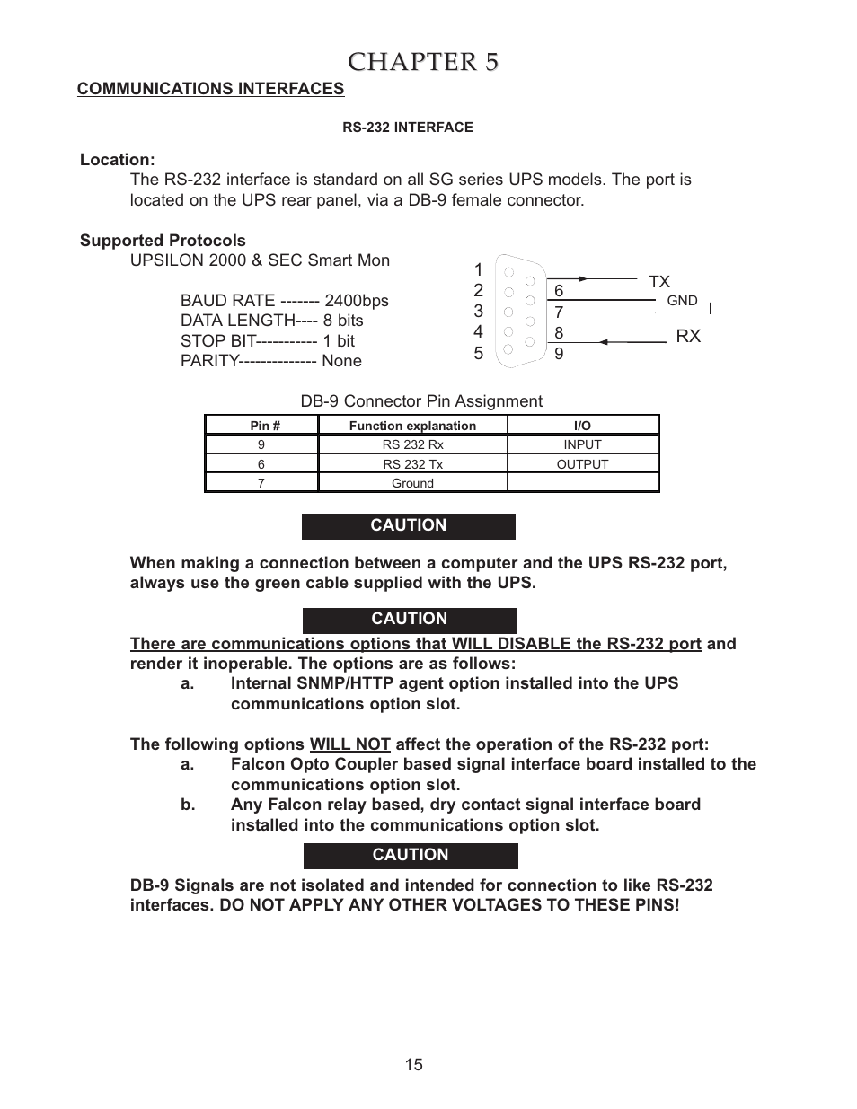 Chapter, Chapter 5 5 | Falcon SG2K-1T User Manual | Page 17 / 26