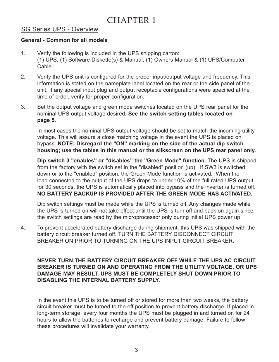 Chapter, Chapter 1 1 | Falcon SG3K-1T-HW User Manual | Page 5 / 26