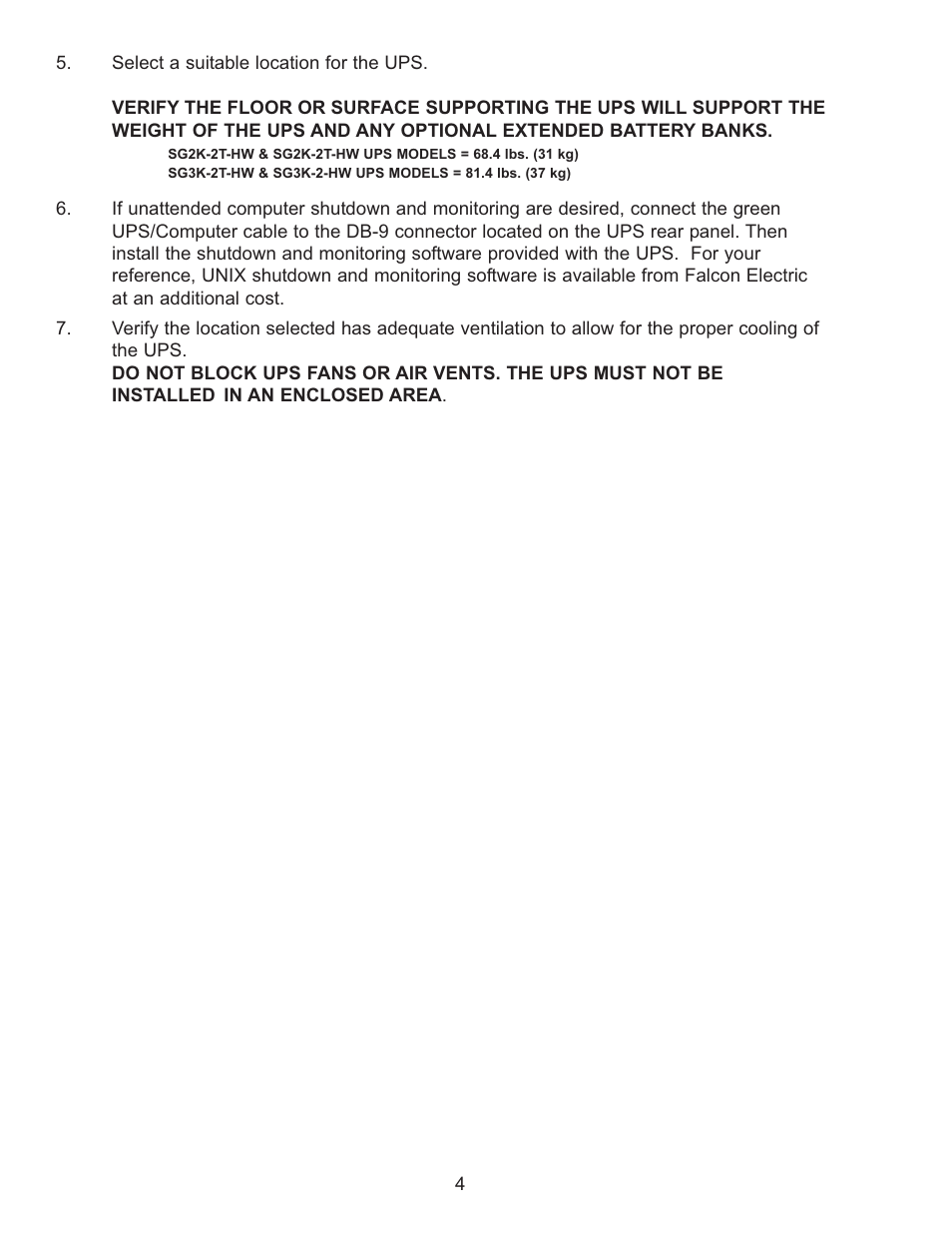 Falcon SG3K-1T-HW User Manual | Page 6 / 26