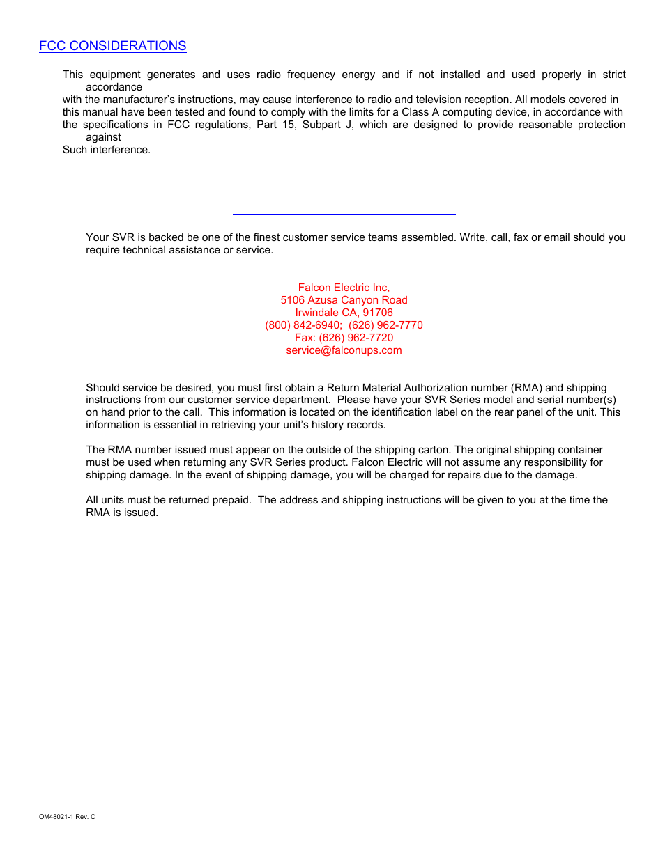 Falcon SVR2K-2T User Manual | Page 13 / 13
