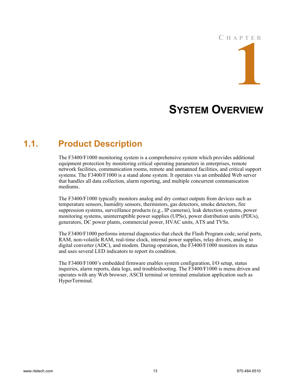 System overview, Product description, Ystem | Verview | Falcon F3400 User Manual | Page 13 / 94