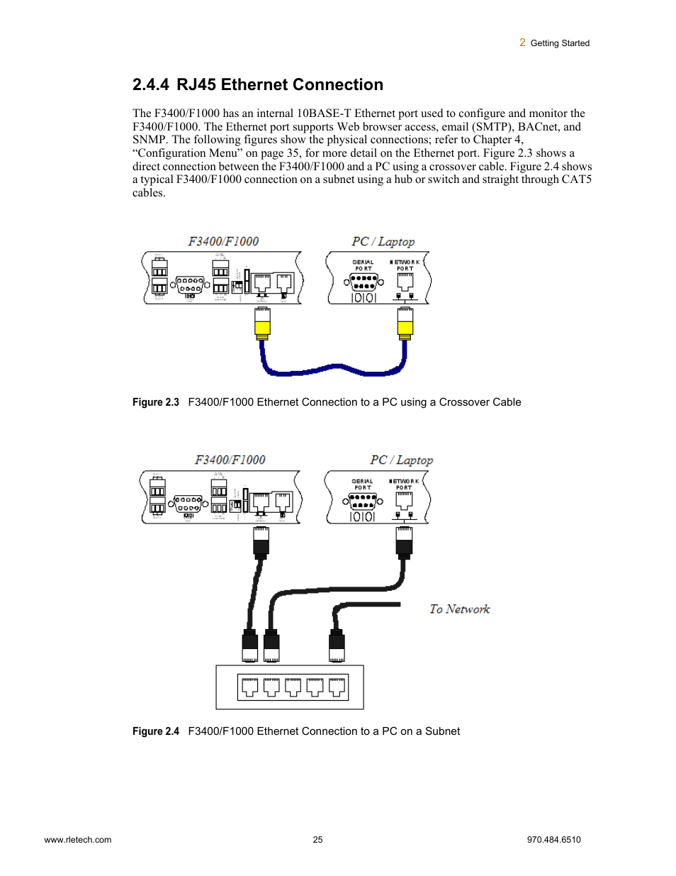 4 rj45 ethernet connection, Rj45 ethernet connection | Falcon F3400 User Manual | Page 25 / 94