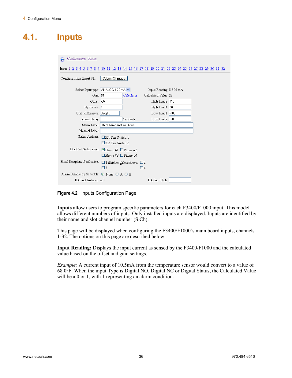 Inputs | Falcon F3400 User Manual | Page 36 / 94