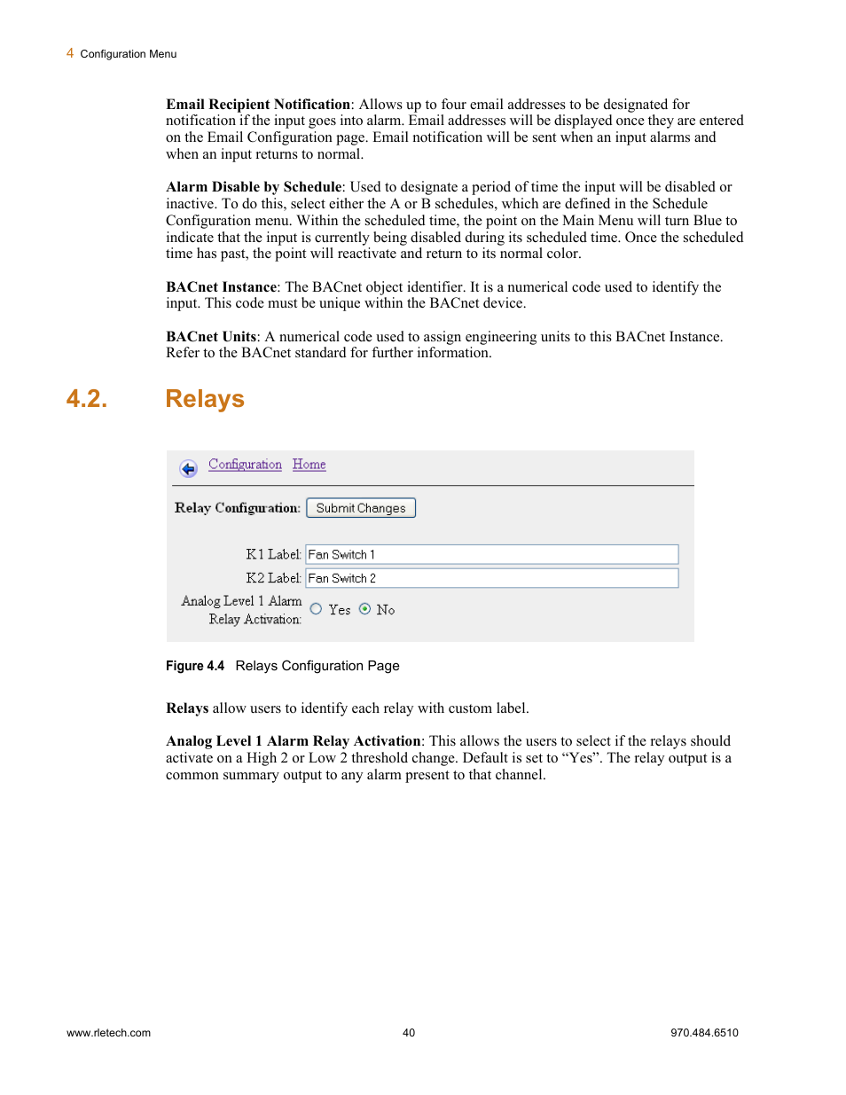 Relays | Falcon F3400 User Manual | Page 40 / 94