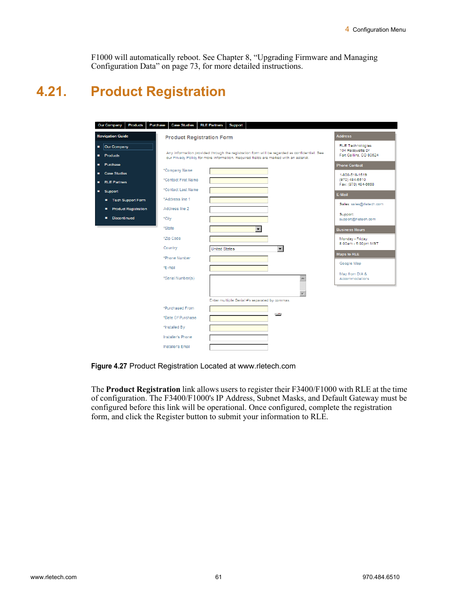 Product registration | Falcon F3400 User Manual | Page 61 / 94