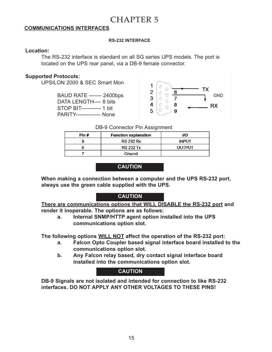 Chapter 5 | Falcon SG SERIES SG800-1T User Manual | Page 17 / 27