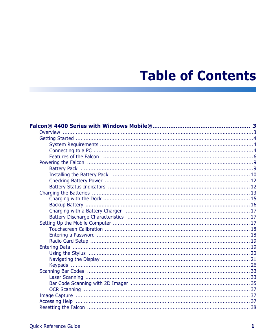 Falcon 4400 User Manual | Page 3 / 68