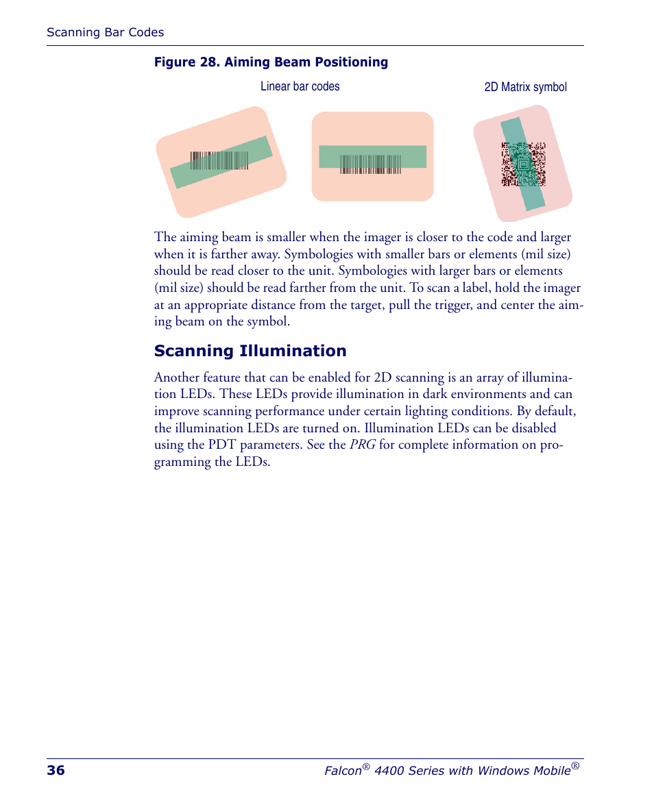 Scanning illumination | Falcon 4400 User Manual | Page 38 / 68