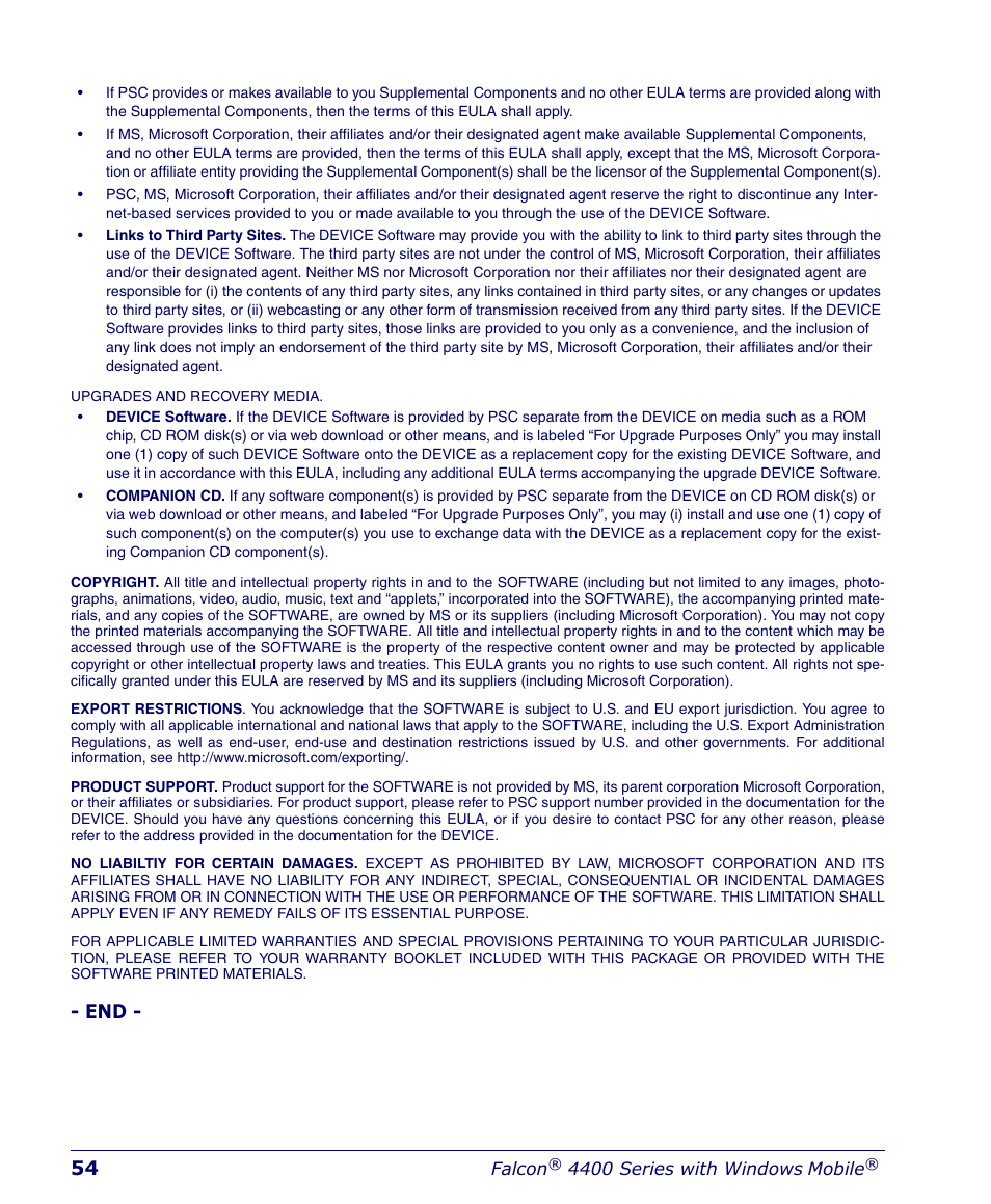 Falcon 4400 User Manual | Page 56 / 68